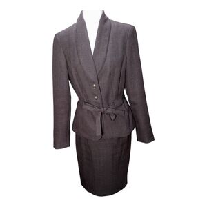 Larry Levine Brown Skirt Set Classic Business Size 4